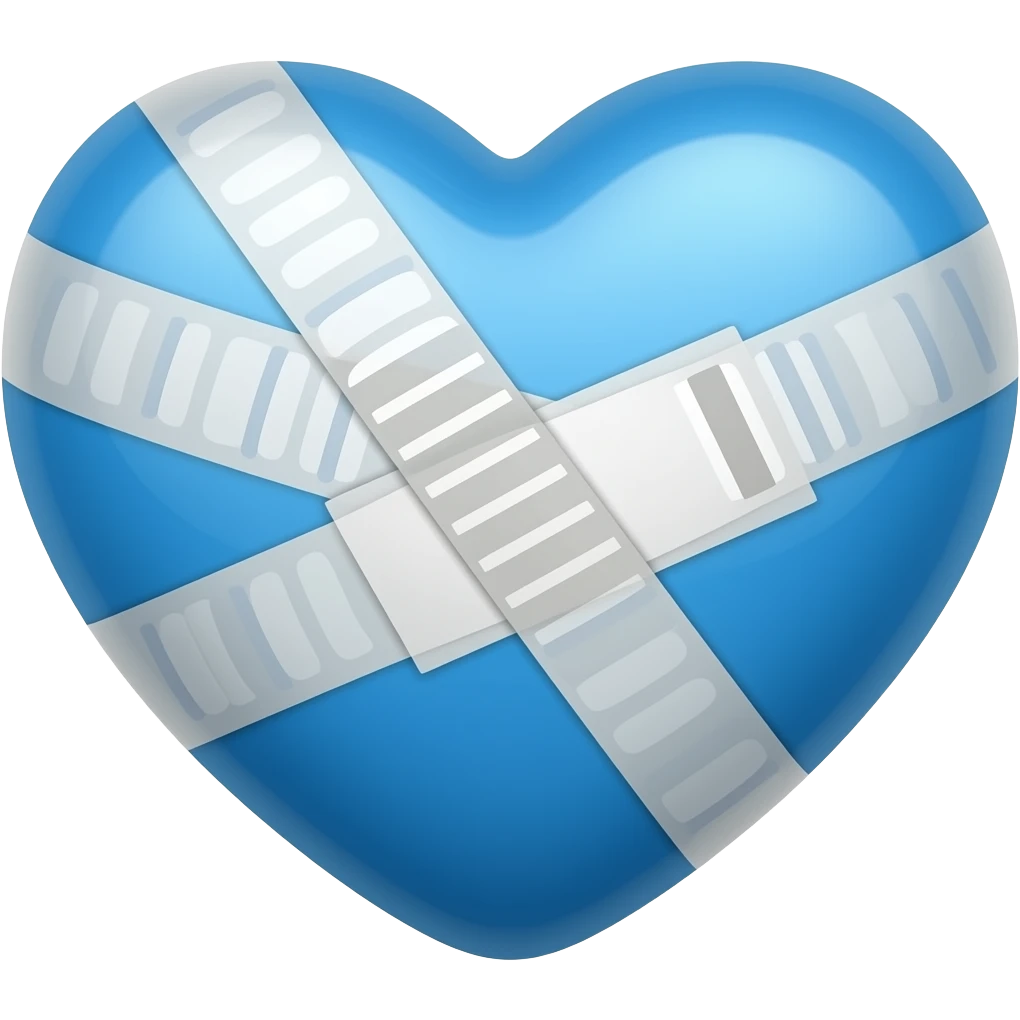 Blue heart with bandage emoji