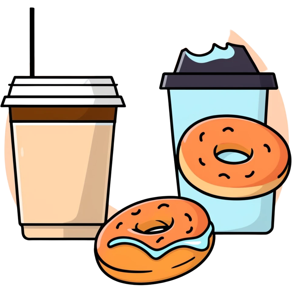 Bagel salmon with ice coffee emoji