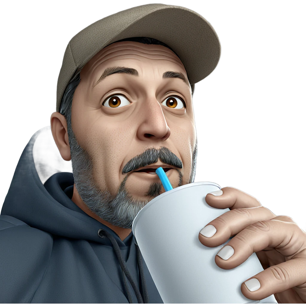 mature male enjoying a drink emoji