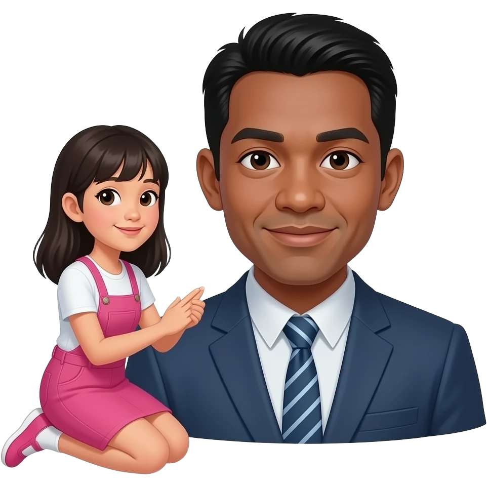 Pinay girl kneeling before a black guy emoji