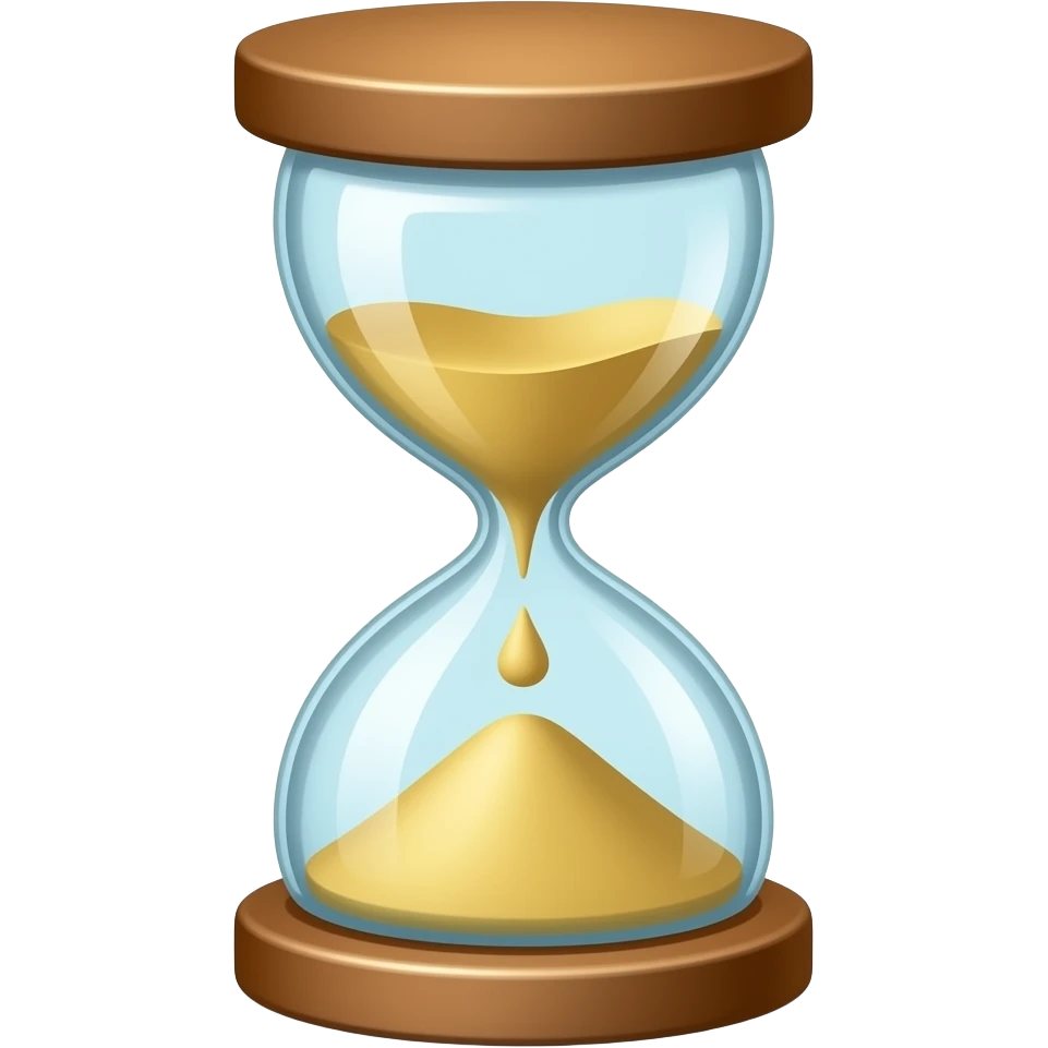 An hourglass with a single large grain of sand inside emoji