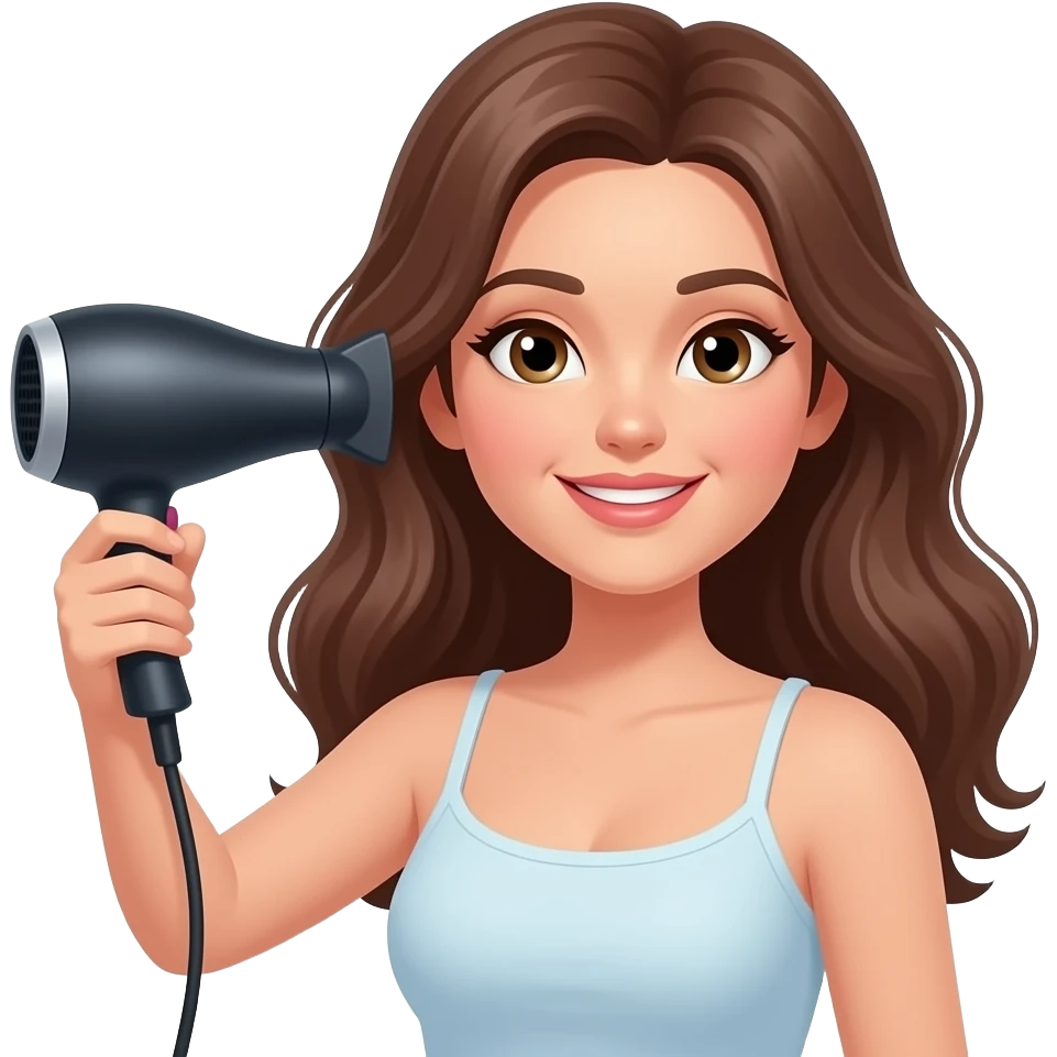 woman getting hair blow dried emoji