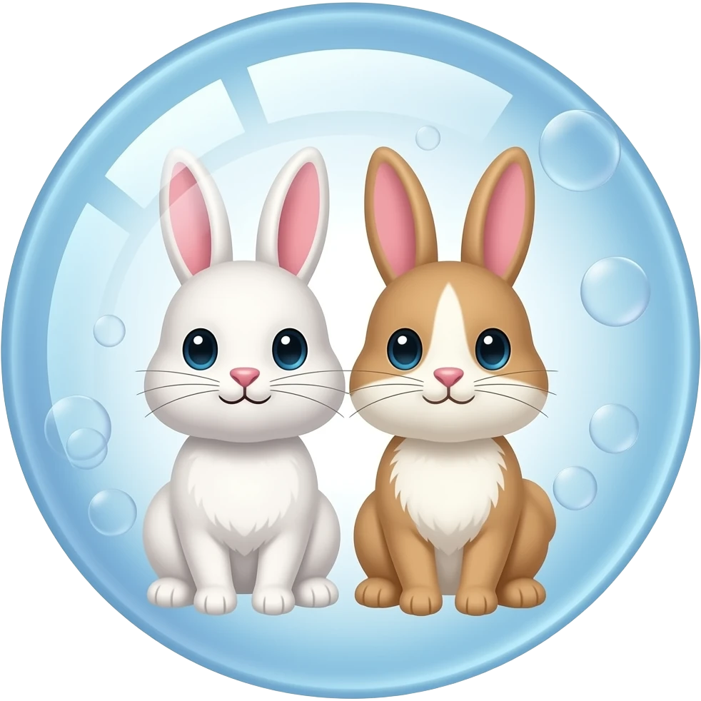 Bubble of the to bunny's emoji