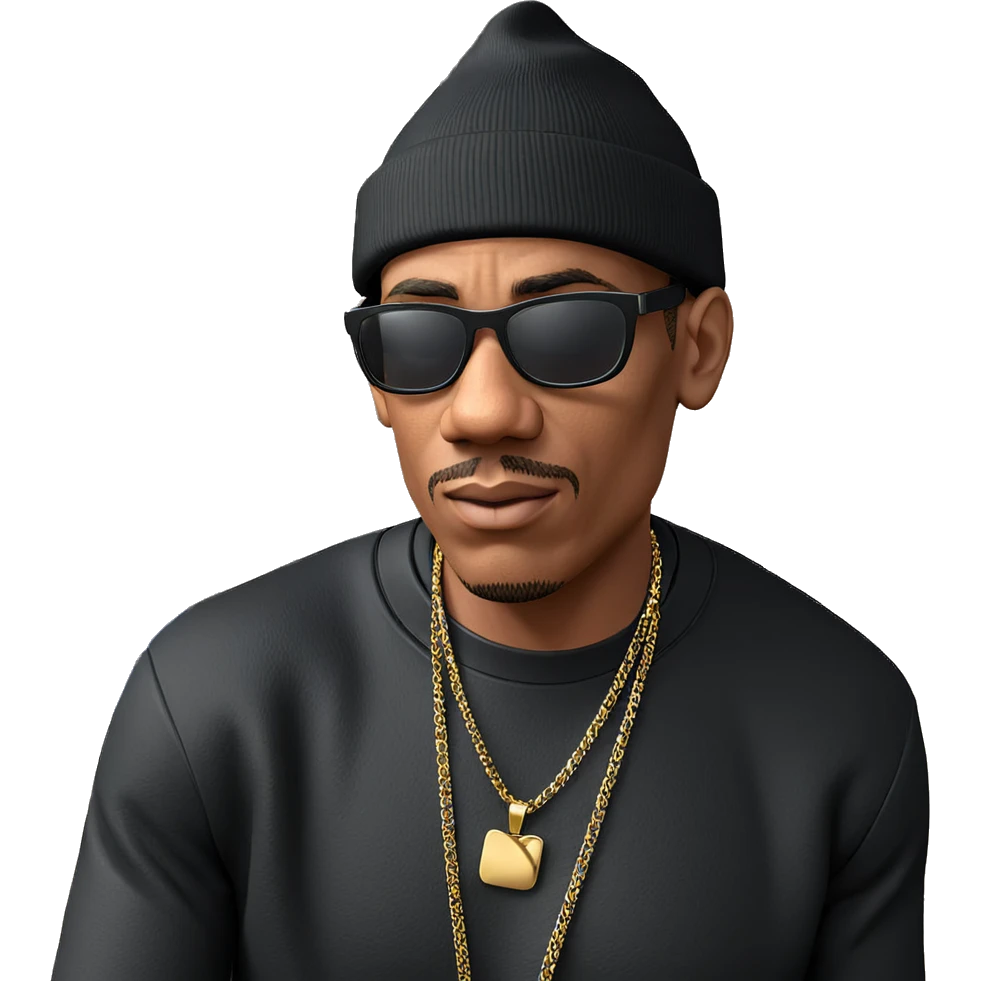 cool dude with black outfit emoji