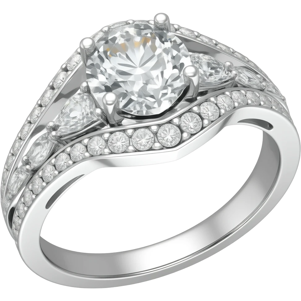 Marquise cut white gold ring emoji