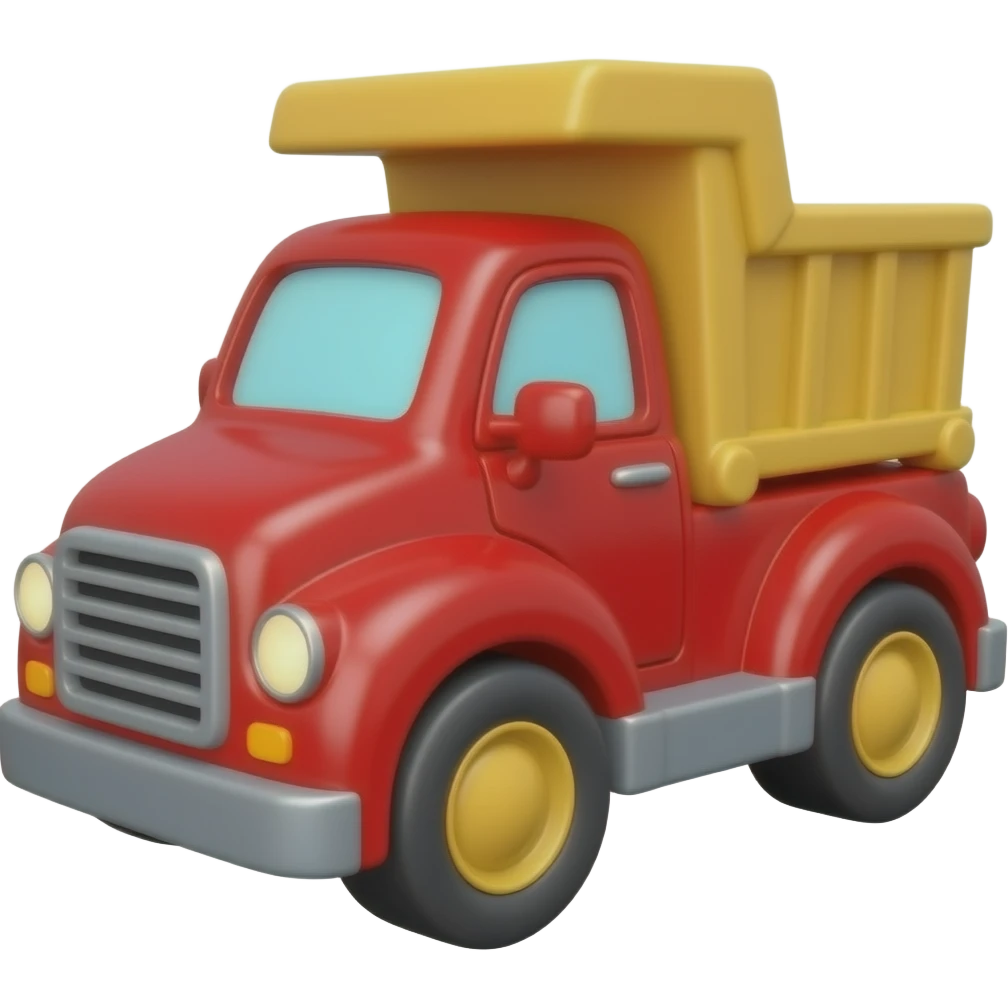 red toy to truck emoji