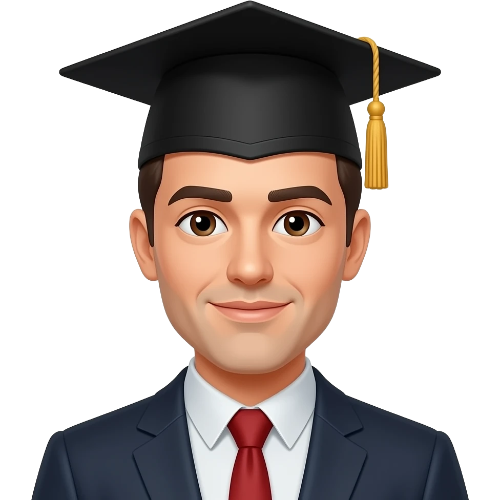 man wearing an academic cap emoji
