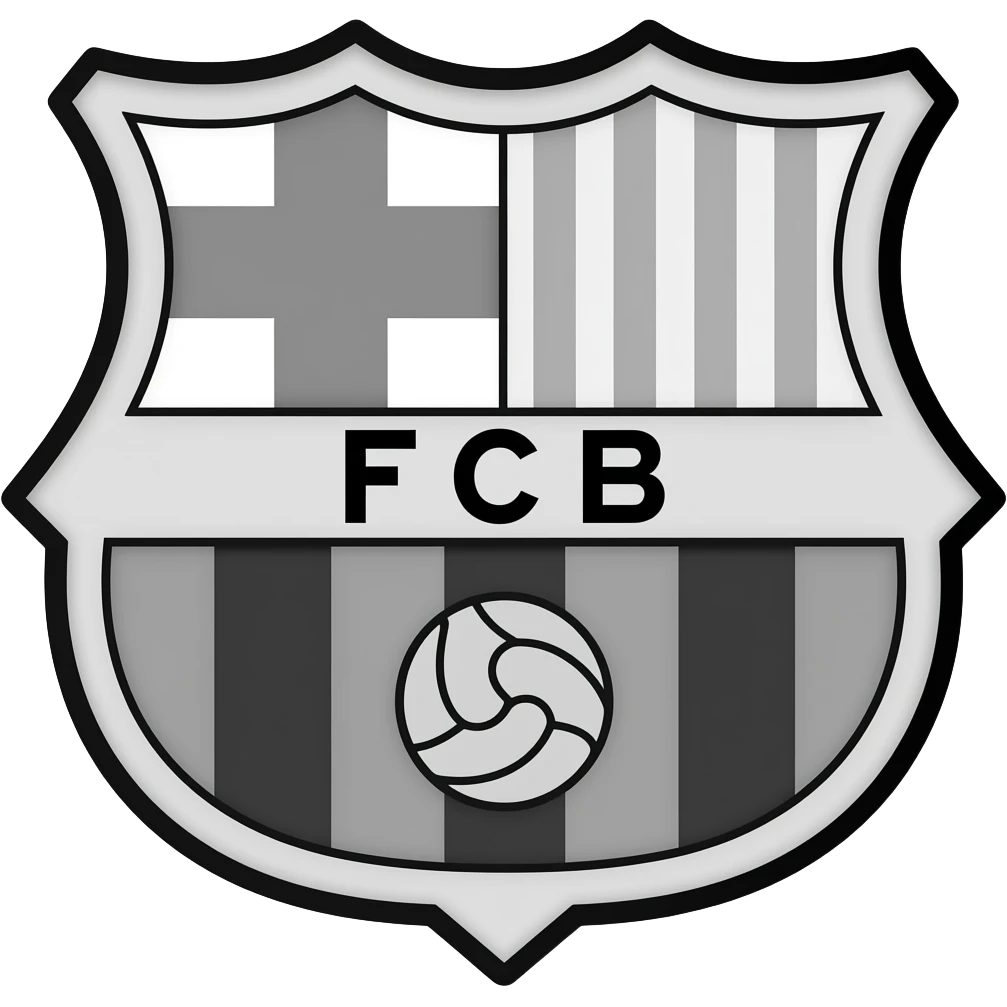 Escudo del barca en blanco y negro emoji