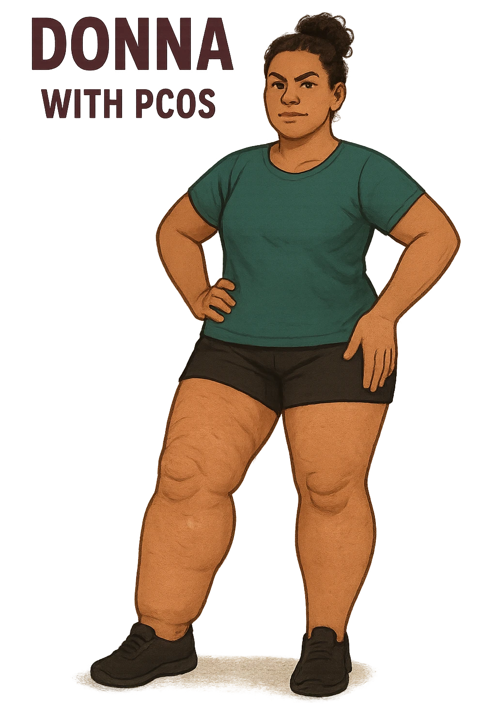 dONNA CON PCOS CHE COMBATTE LE SUE GAMBE GONFIE emoji