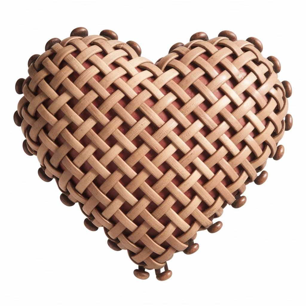 heart with a woven texture emoji