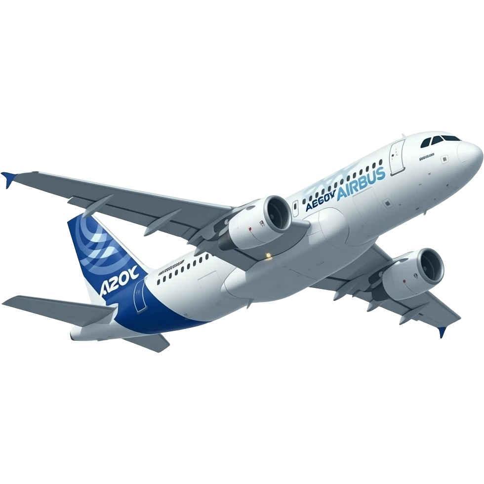 ""An Airbus 100 in the air". Realistic emoji