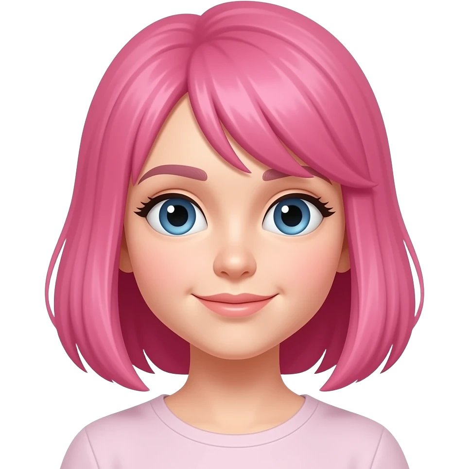 pink hairs girl close up emoji