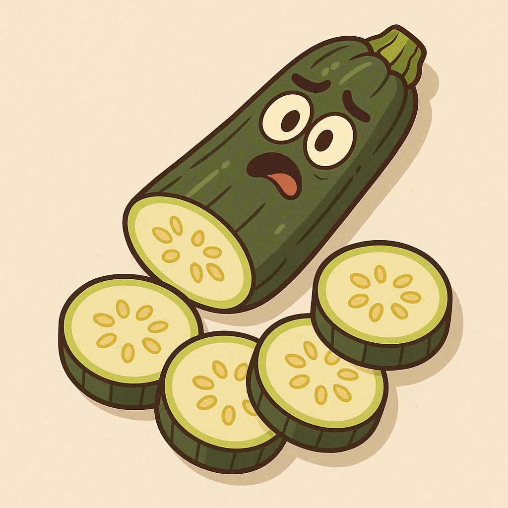 sliced courgette, top-down view emoji