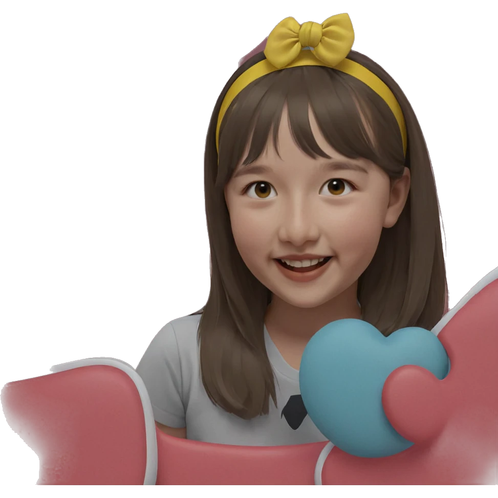 smiling with yellow hairband emoji