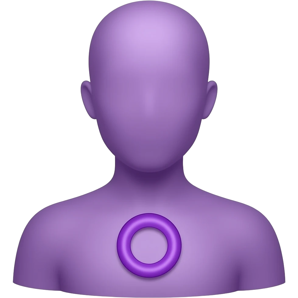 Purple one humans silhouette no features just head and shoulders with purple ring inthe middle emoji