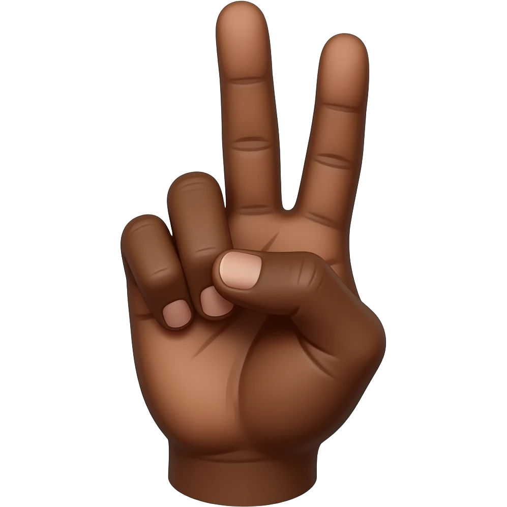 2 fingers 1 thumb black skin emoji