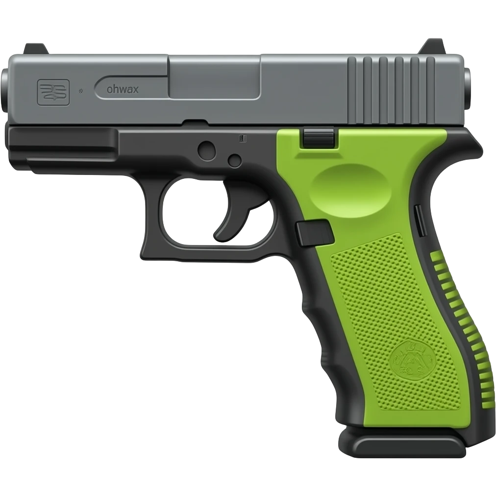 Glock Gun lime Handle right side emoji