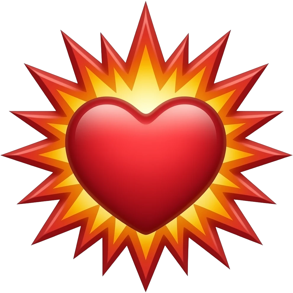 Heart emoji exploding emoji