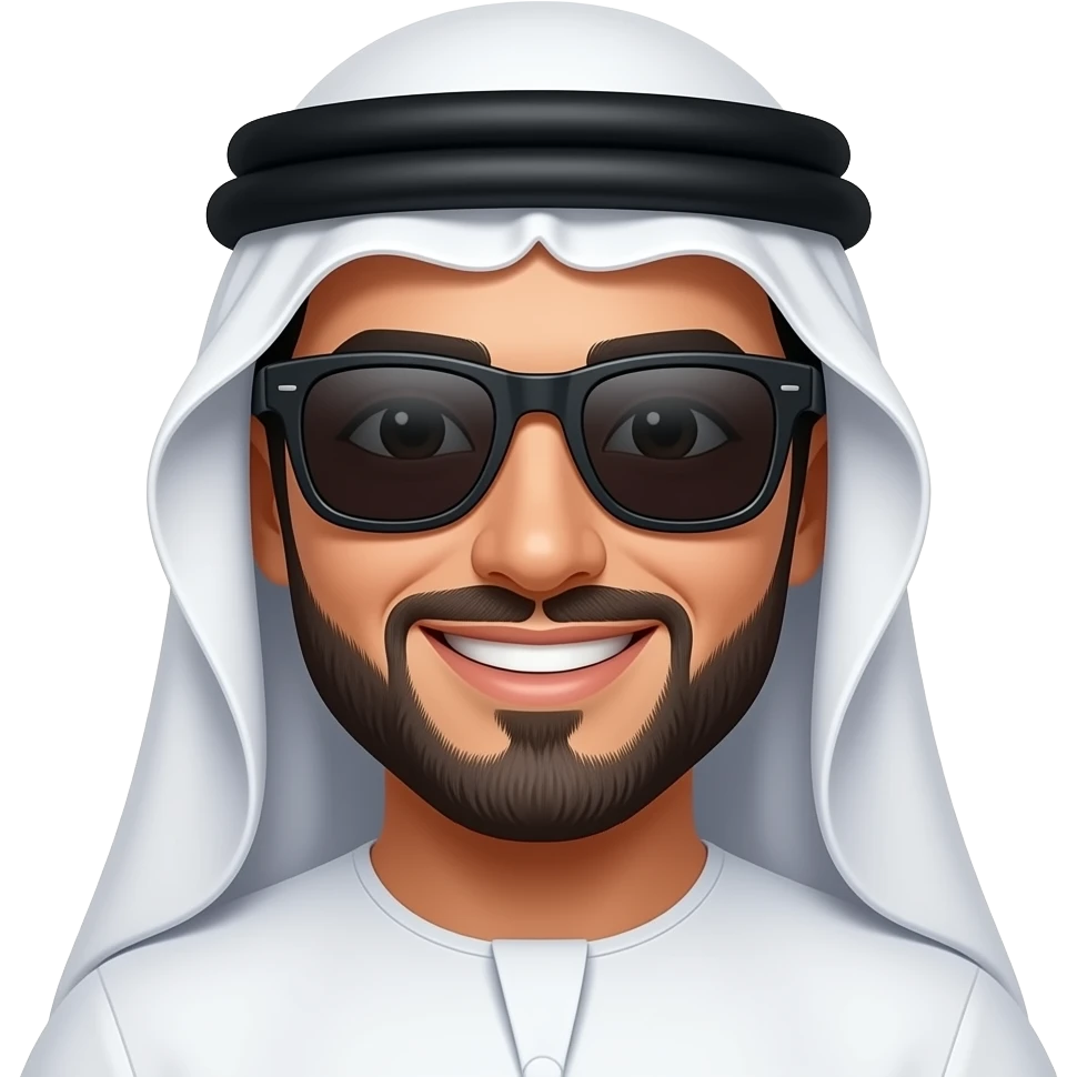 Arabe sonriente con lentes de sol emoji