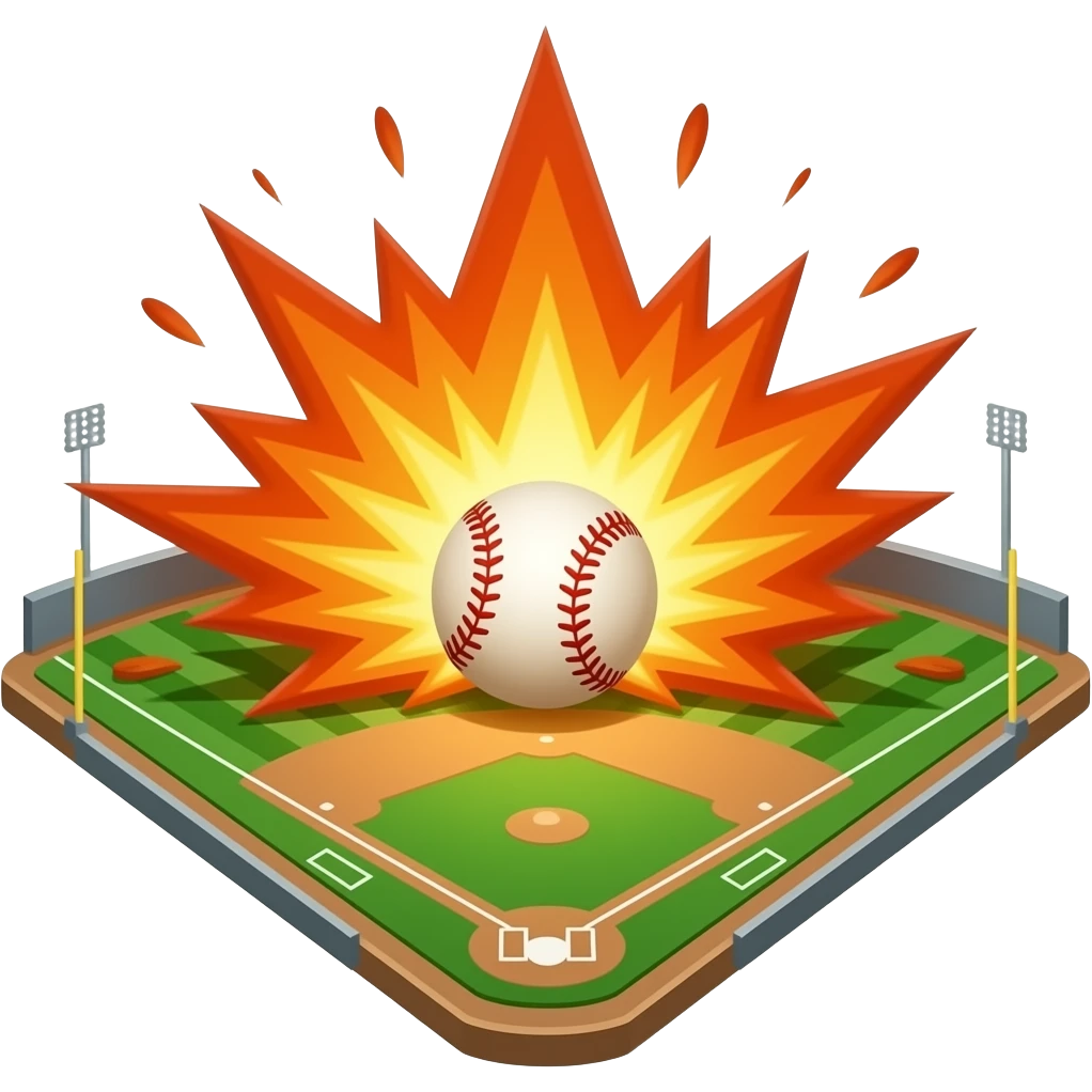 Baseball field blowing up emoji