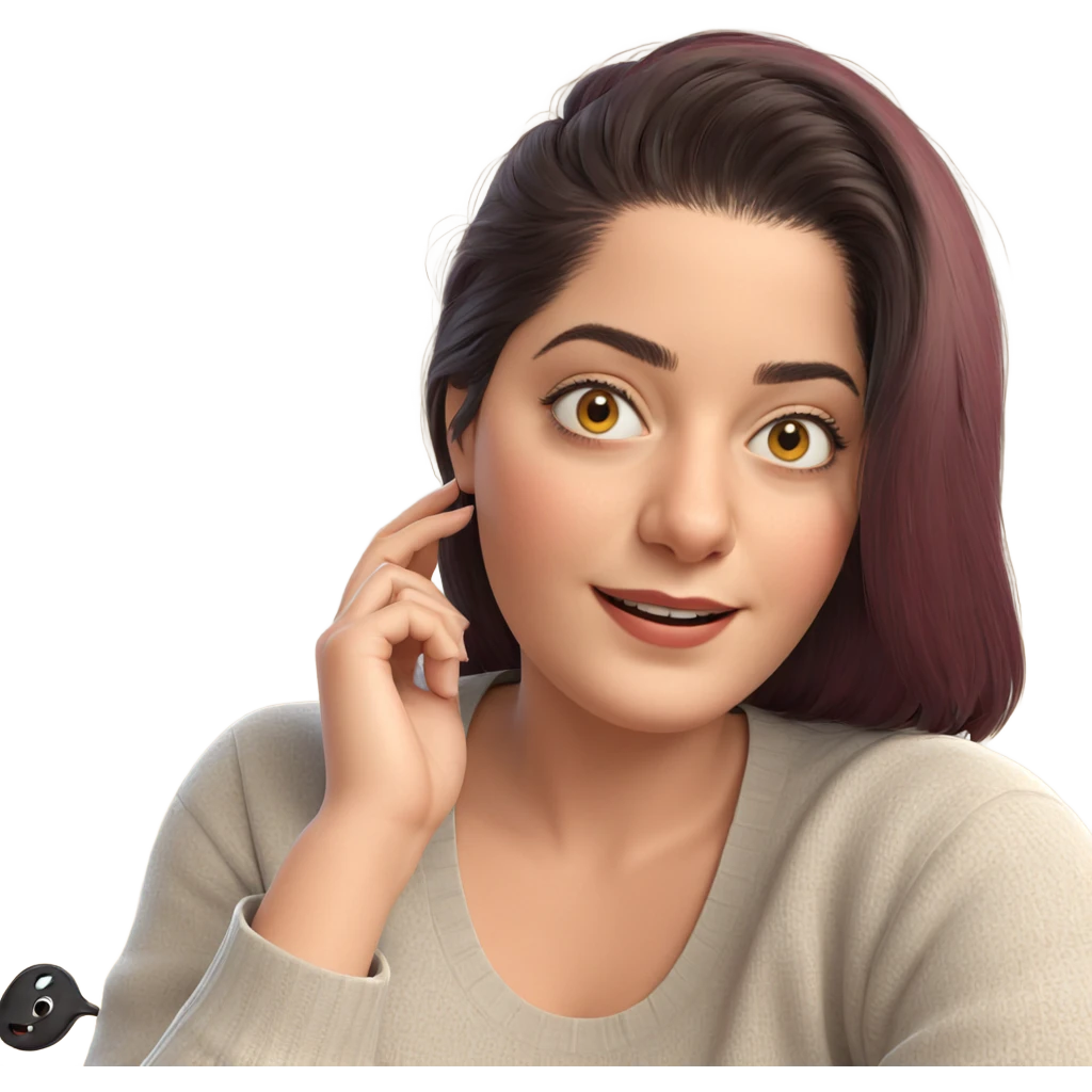 smiling girl in sweater emoji