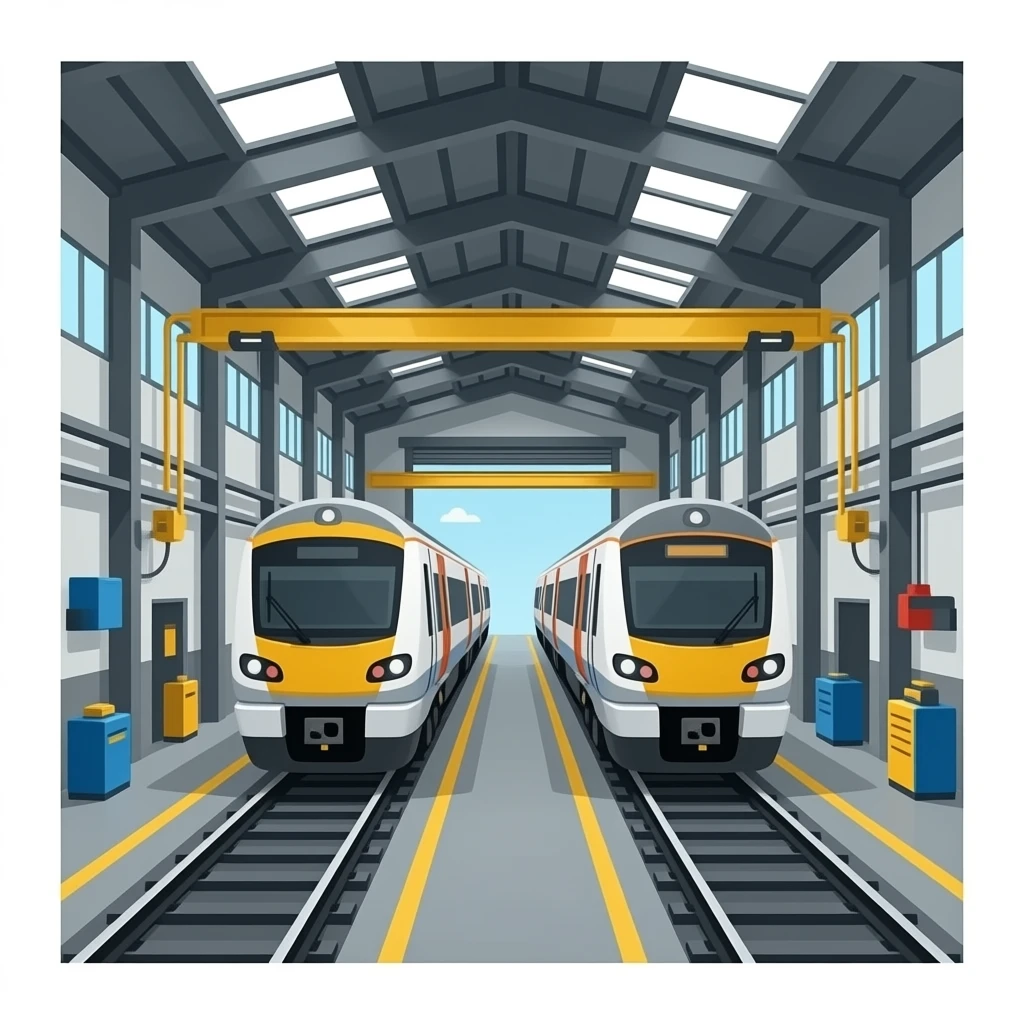 inside a train maintence depot emoji