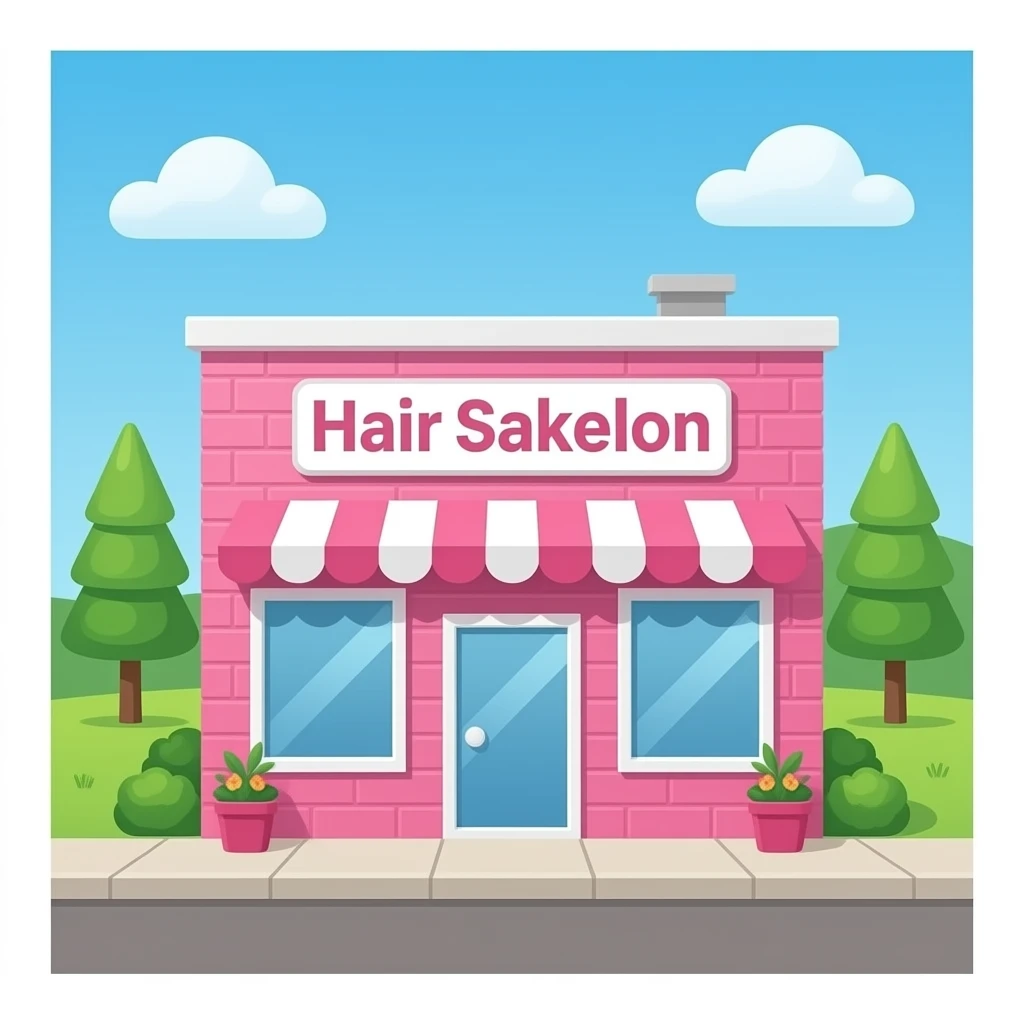 Hair Salon Building Pink Building emoji