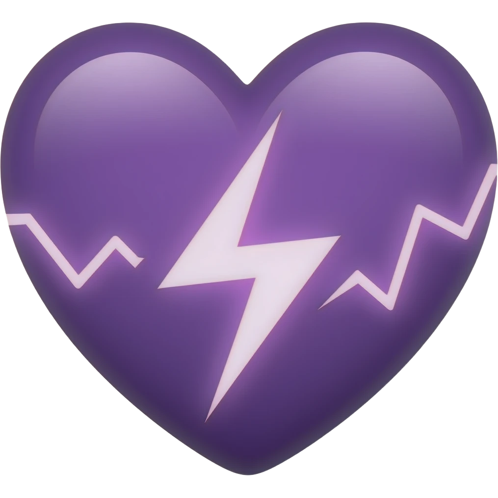 purple electricity heart emoji