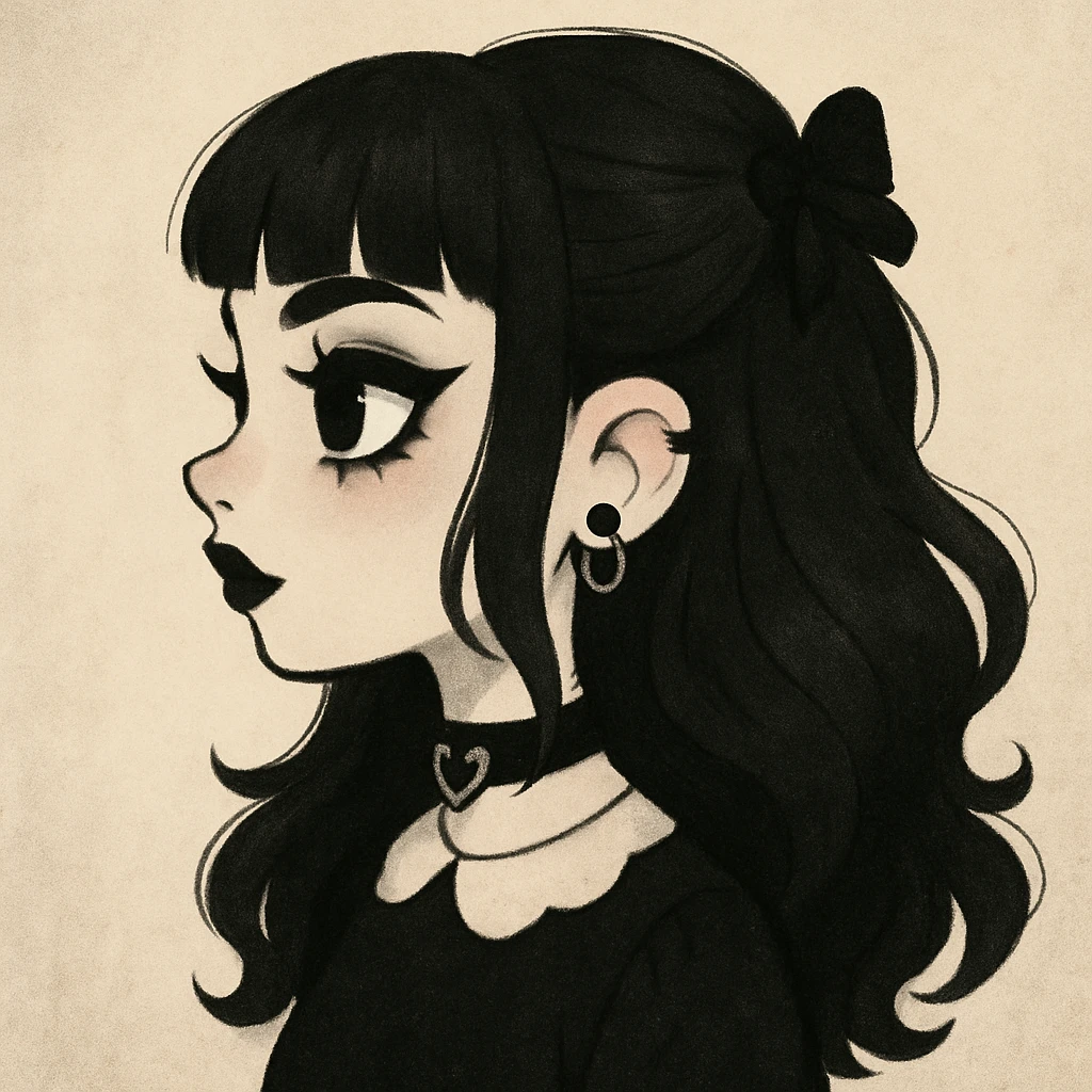cute goth  profile girl art emoji
