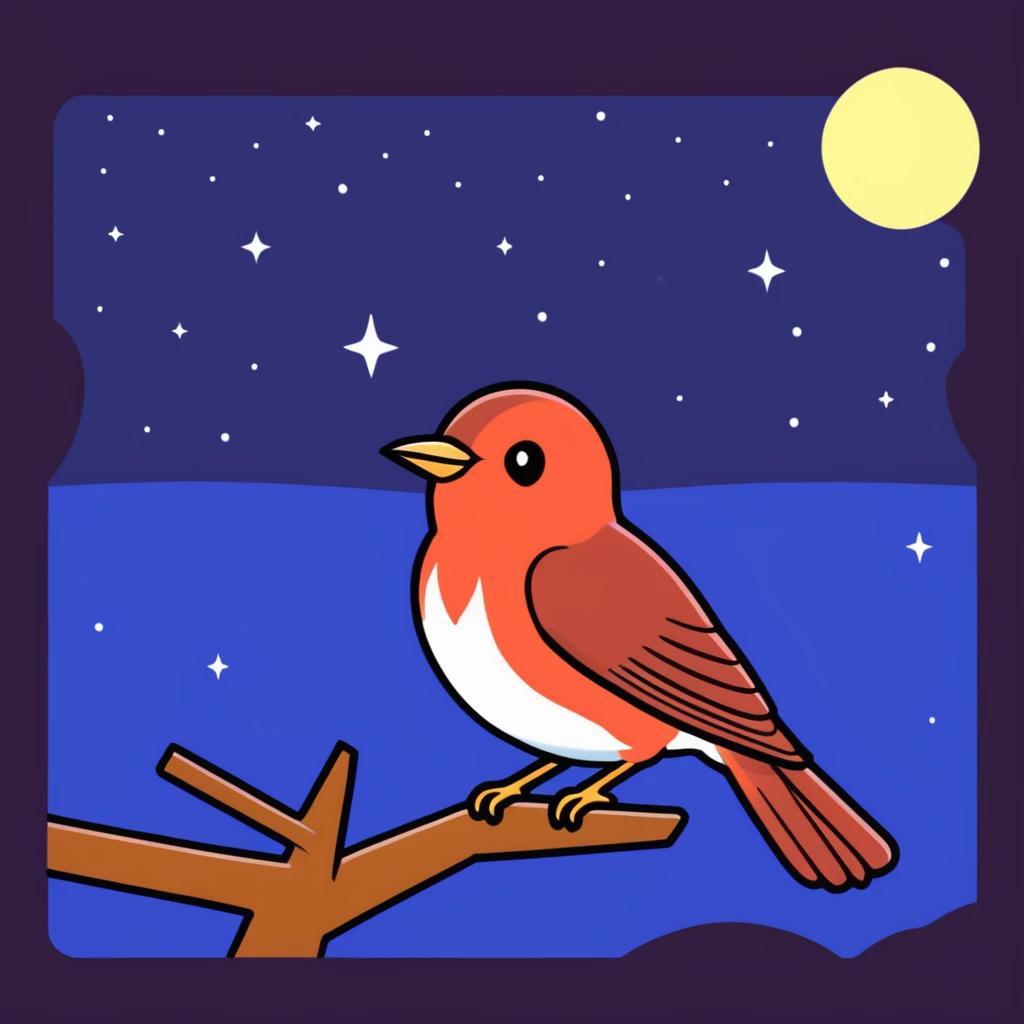 nightingale against starry night sky emoji