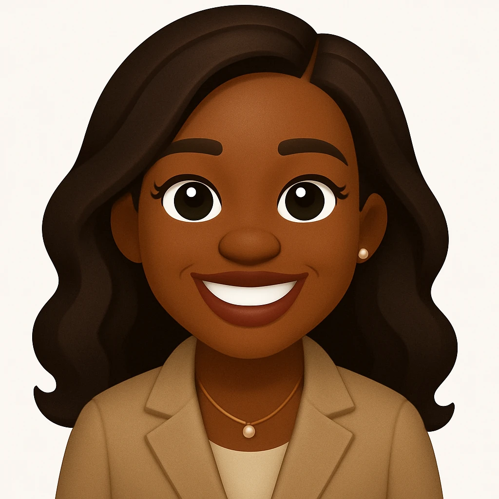 turn the second man in emoji style of the 1st image, match the facial features and match dressing style of the 2nd image, she is wearing suit emoji
