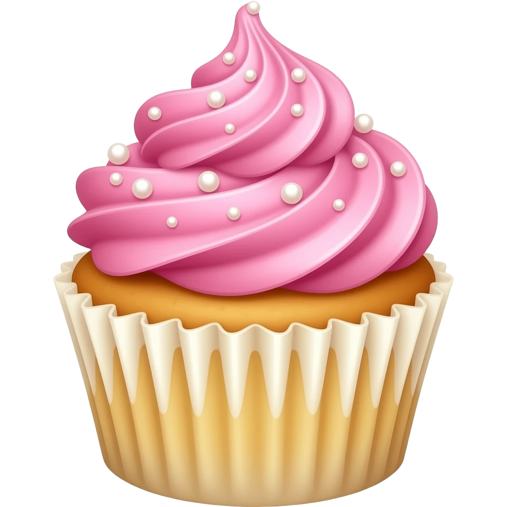 Cupcake with pink icing emoji