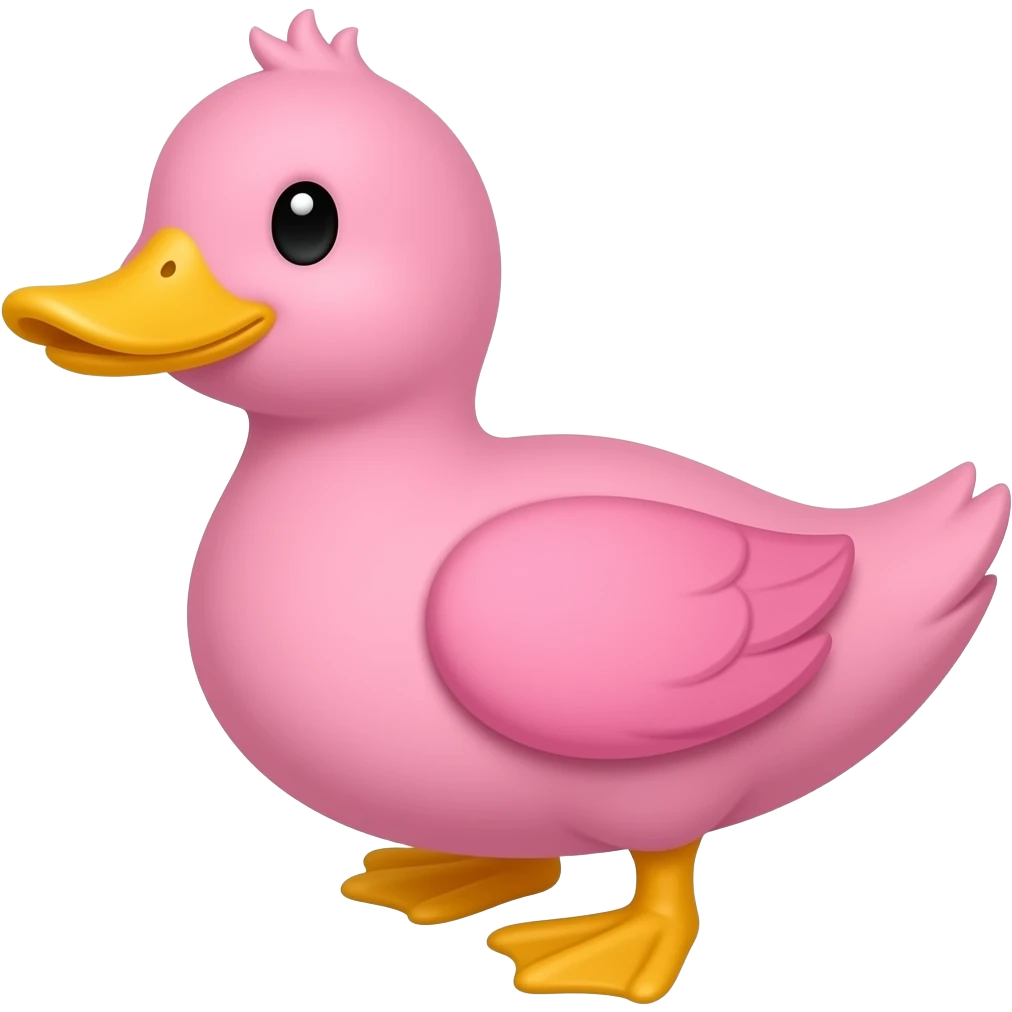 Pink cartoon duck emoji