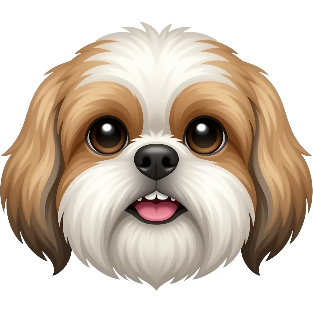female shitzu dog face with lower teeth emoji