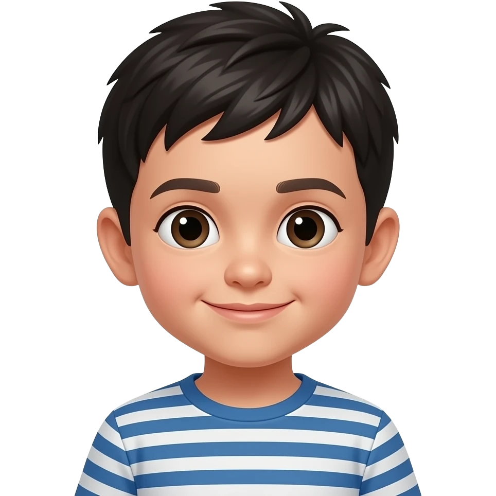 Niño pequeño pelo negro corto emoji