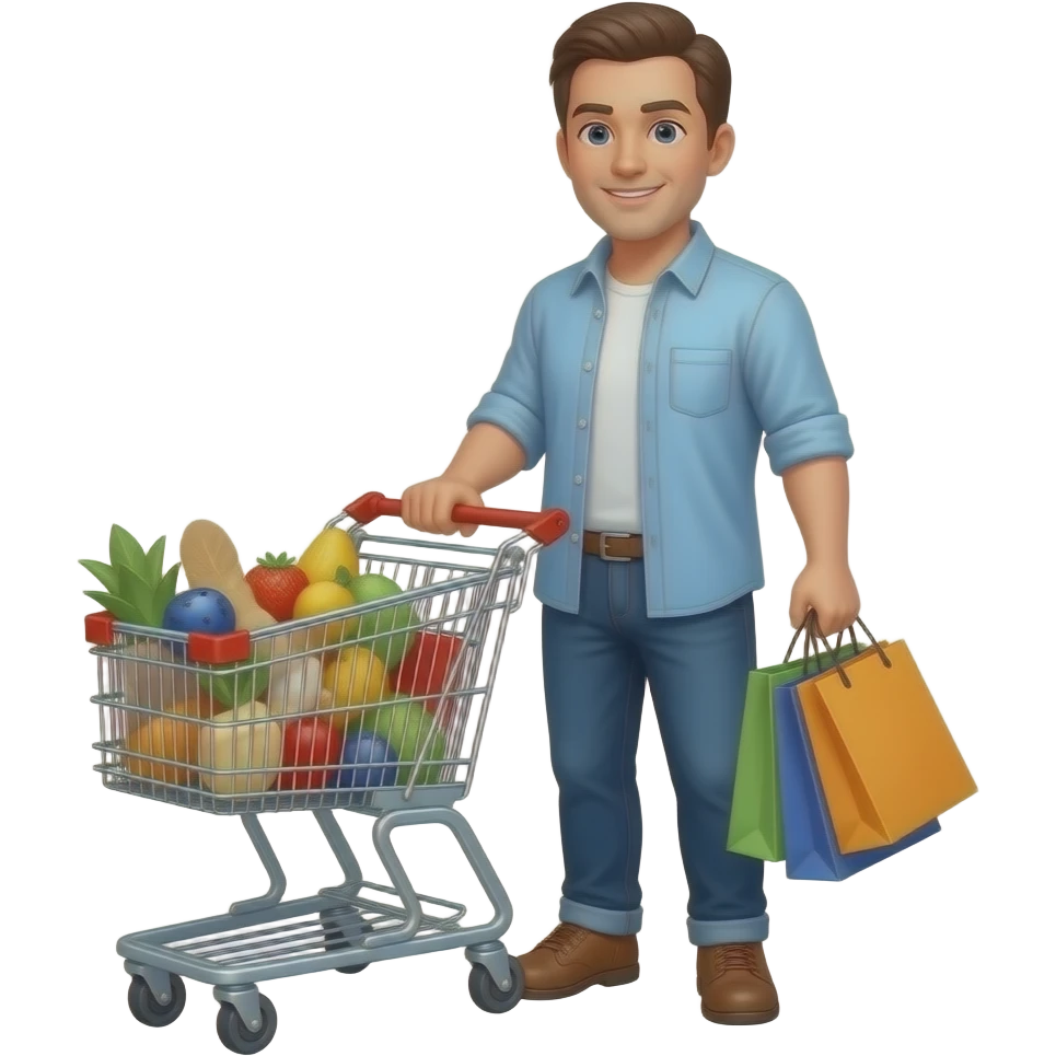 Man shopping emoji