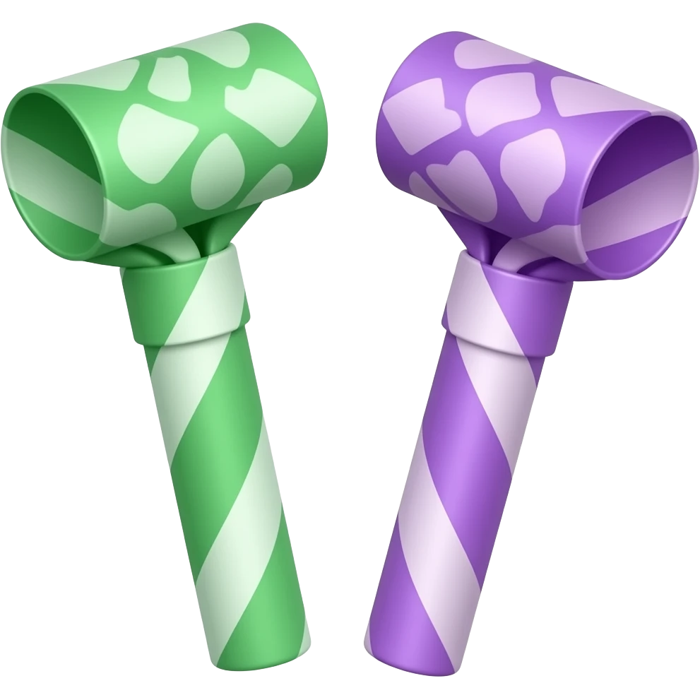 green purple  Party blowers soft paster colour emoji