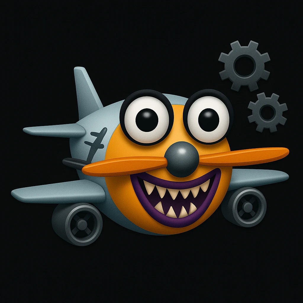 Avions manege du parc saint paul en emoji  rajoute et garde aspect terrifiante et rajoute  emoji