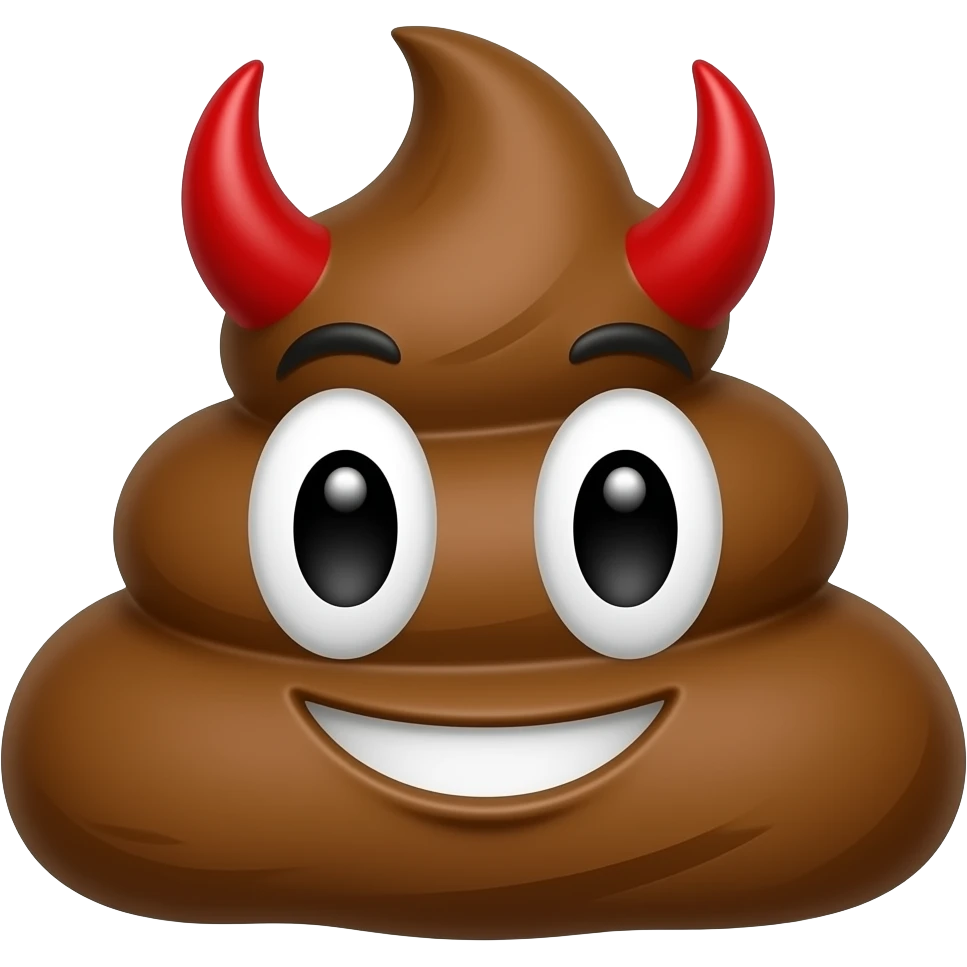 Poop with devil horns emoji