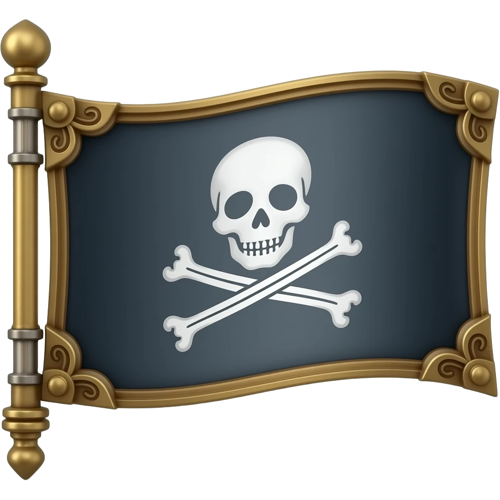 Steampunk pirate flag emoji