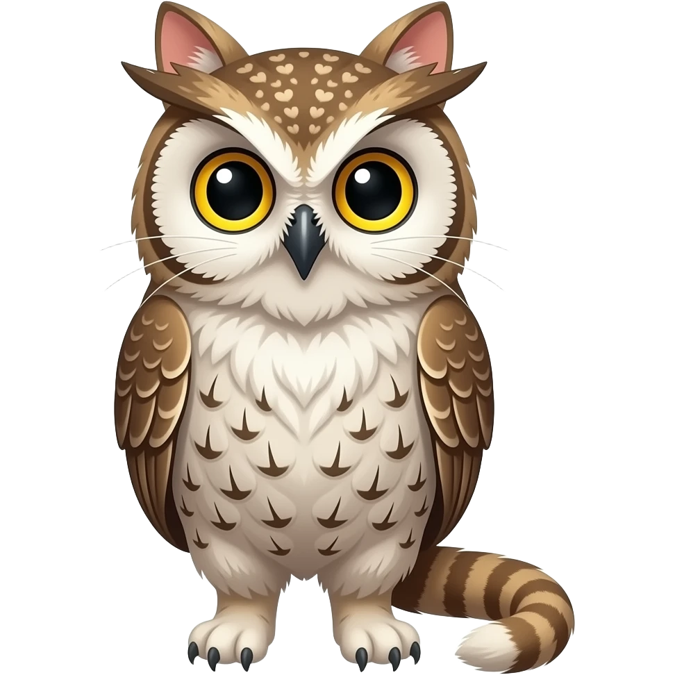 Cat whit a owl body emoji