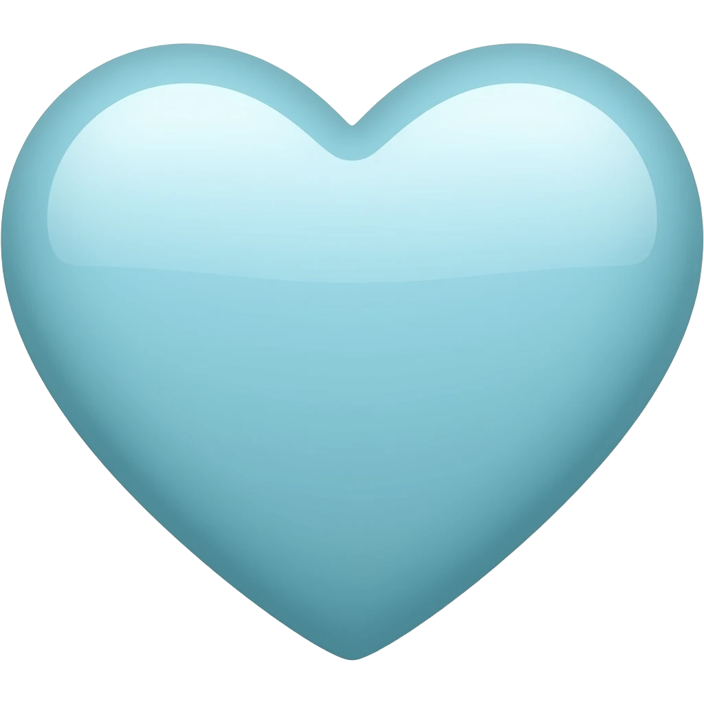 Mint blue hearts emoji