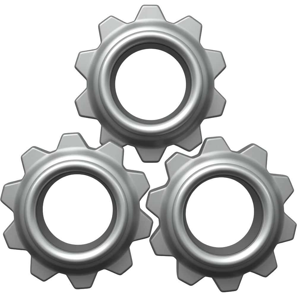 Three interlocked cogs emoji