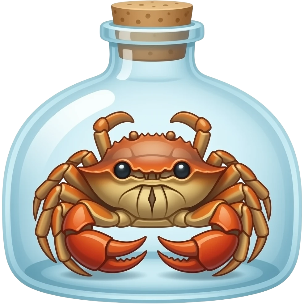 Two crabs in the bottle emoji