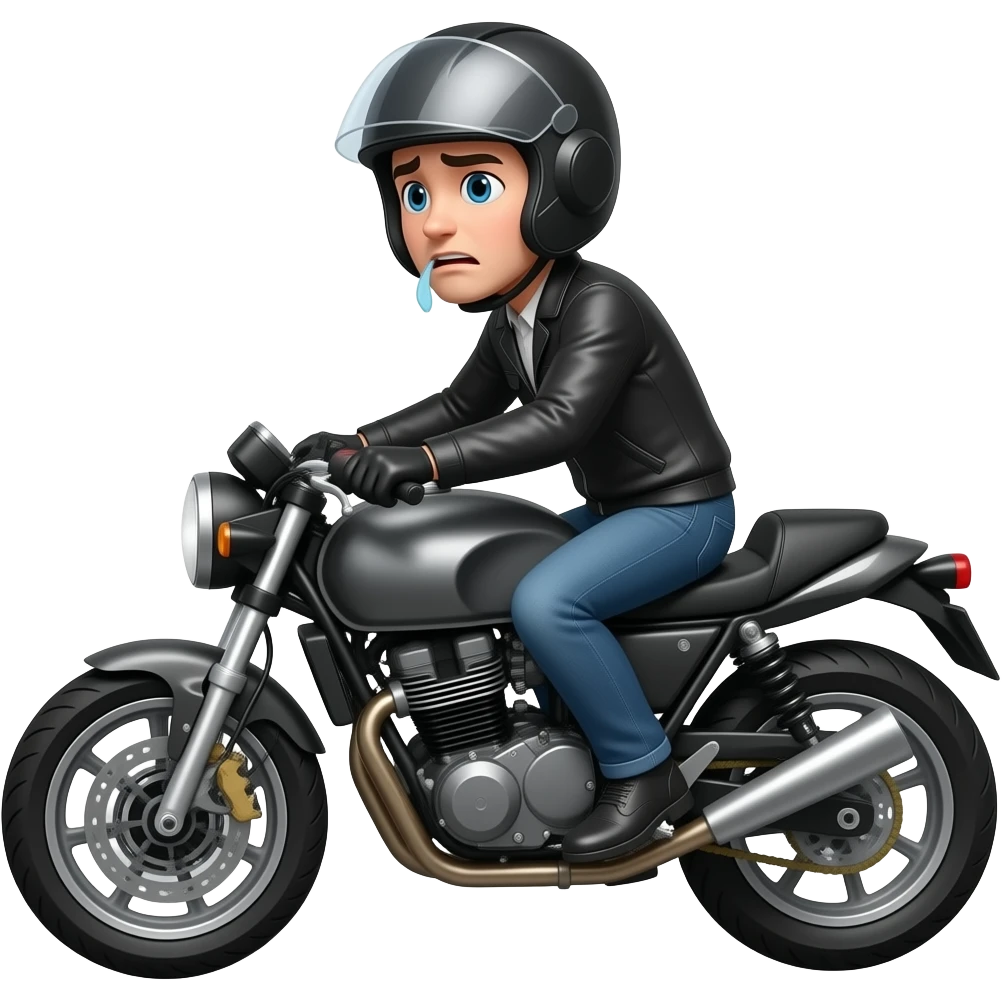 motorcycle rider embarrased emoji