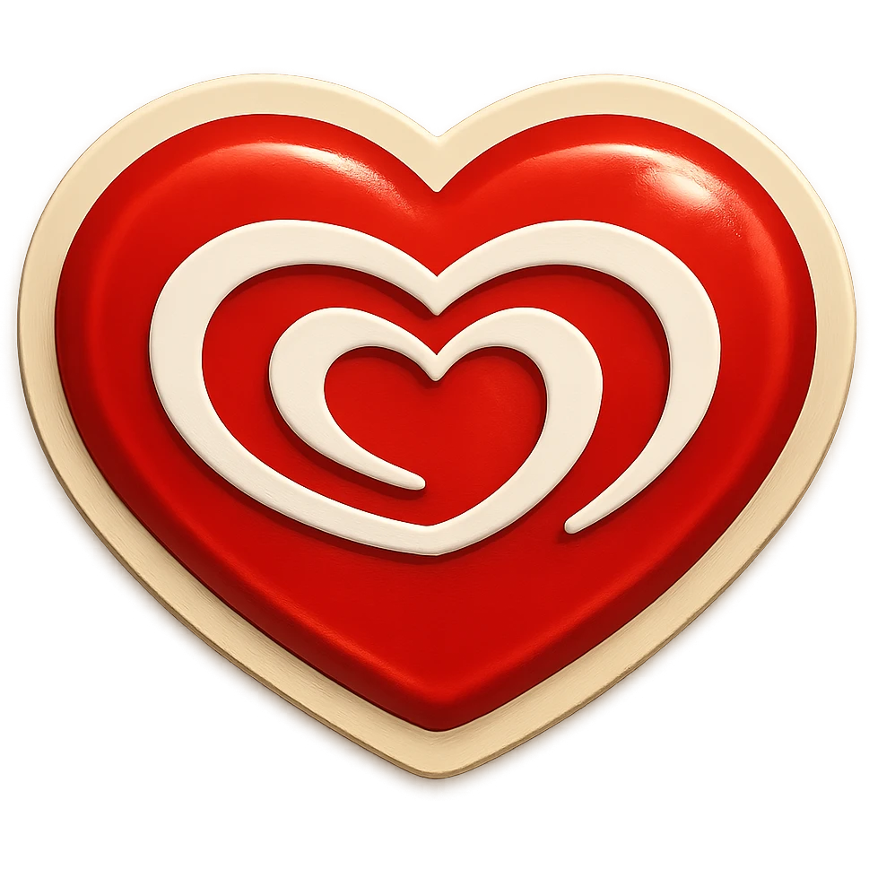 Wall’s ice cream logo heart, red and white, smooth lines, animated to gently grow and shrink, no text, sticker for presentation emoji