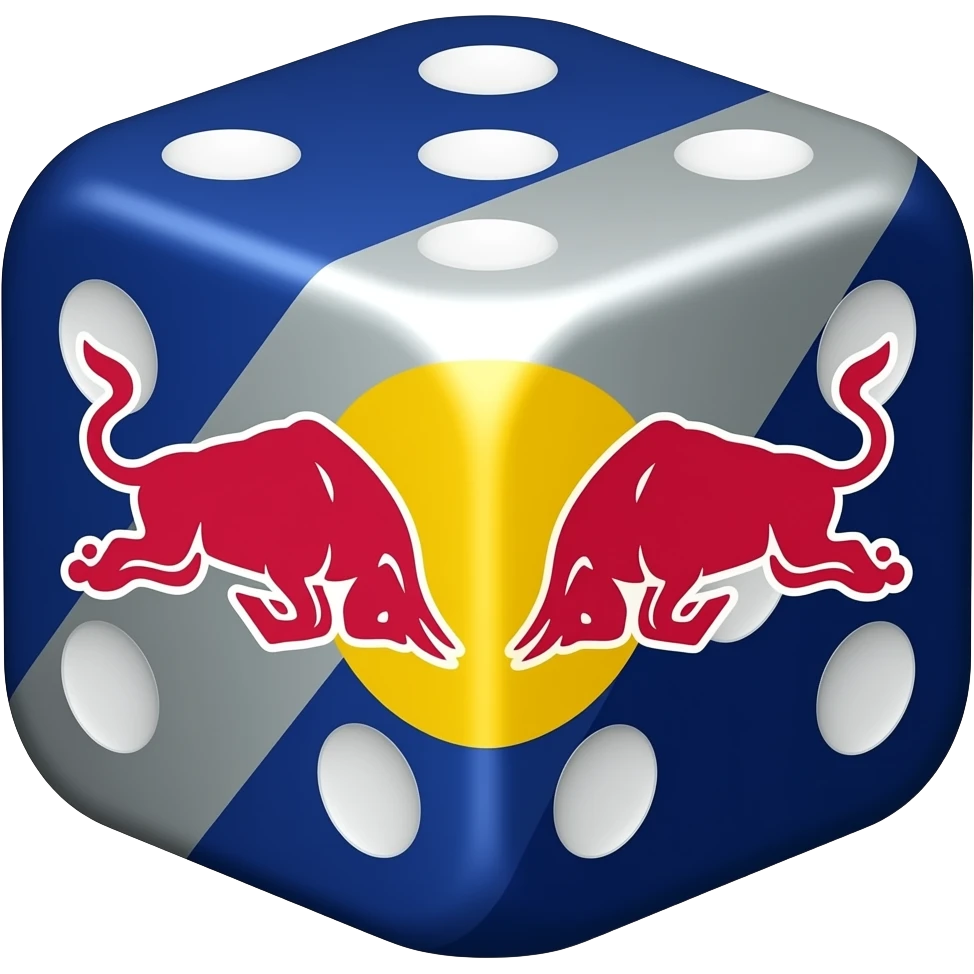 Rede Bull emoji with the shape of a dic emoji