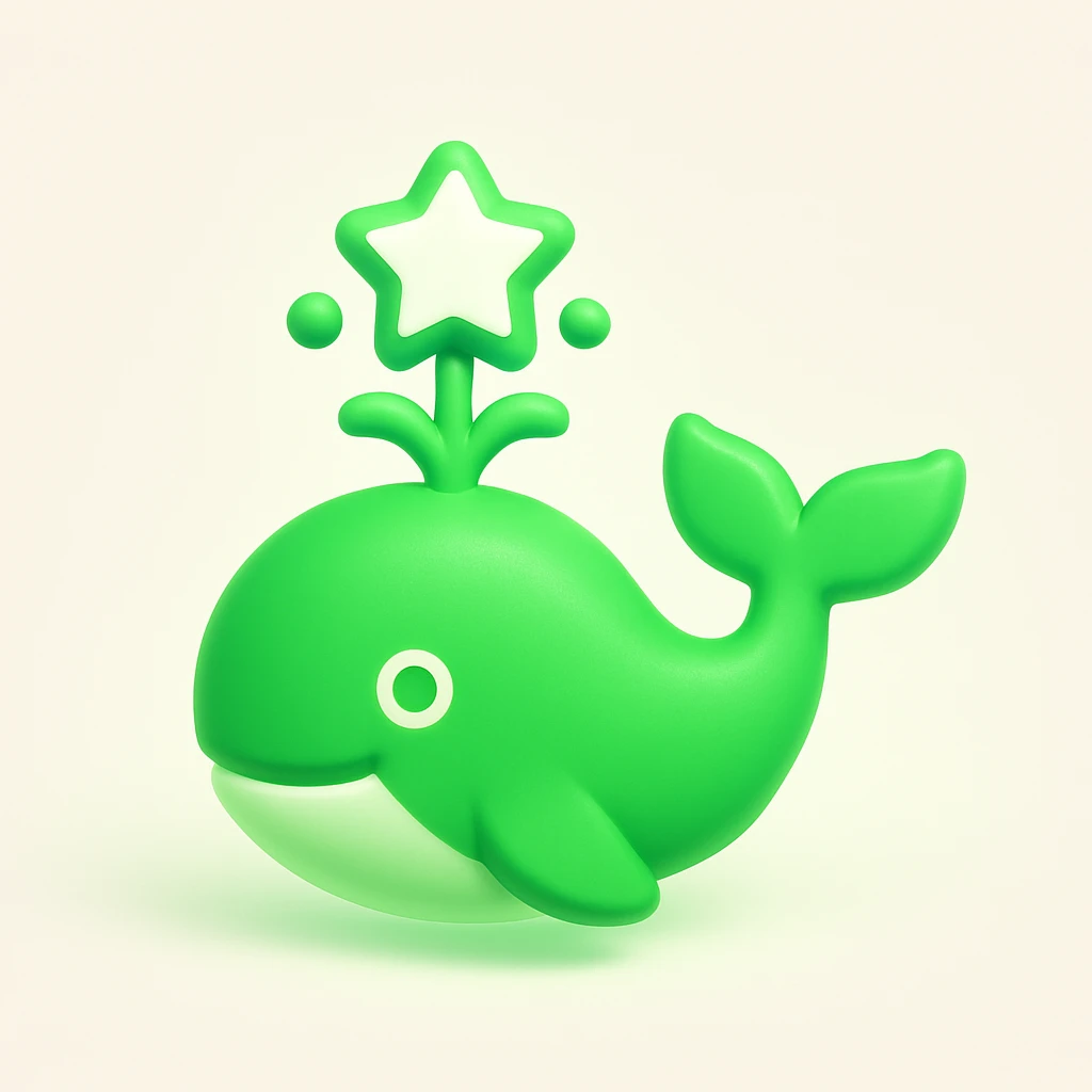 Magic whale emoji