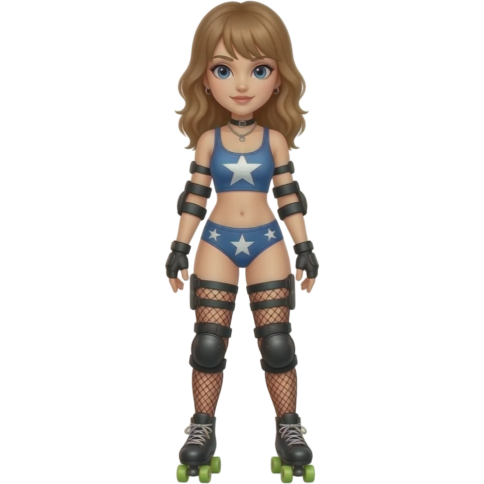 Rollerderby jammer with a panty with the star. And in skate style. Like cool and hip not chic emoji