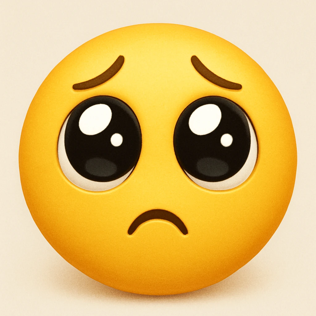 yellow emoji with a pleading face emoji